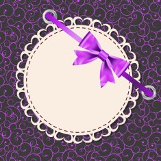 Vector greeting card with frame and bow N3