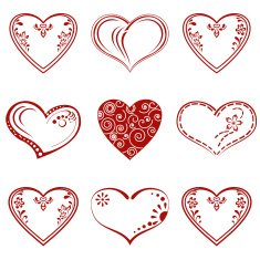 Valentine heart pictogram set N2
