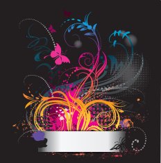 Colored banner on black N2