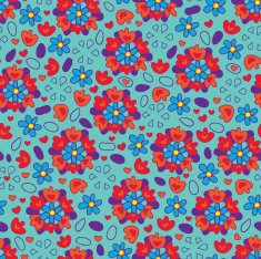 Blue happy seamless pattern