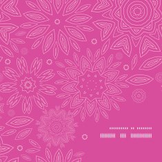 Vector pink abstract flowers texture frame corner pattern background