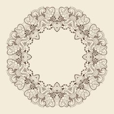 round ornamental frame vector illustration N4