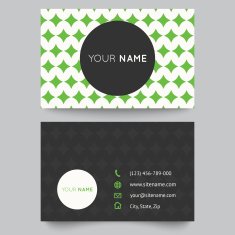 Business card template green and white pattern vector design