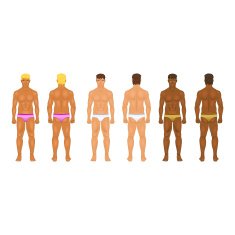 Figure of the standing man in front and behind vector N4