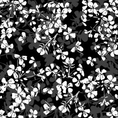 Floral seamless pattern Hand-drawn black and white vector illustration N3