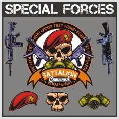 Special forces patch set - stock vector N3