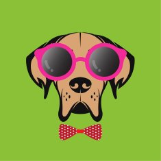 Vector images of a dog wearing glasses N2