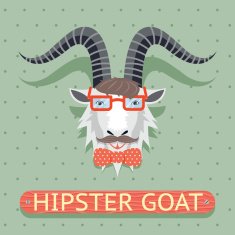 Hipster goat sign