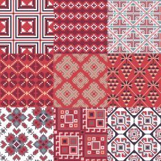 9 retro seamless ornaments N23