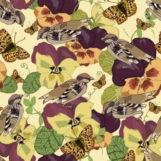 Vintage flowers seamless pattern