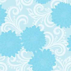 seamless pattern with dahlia flowers and abstract floral swirls N2