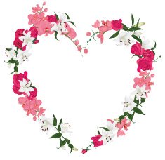 Floral ornament heart vector frame