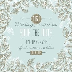 Classic Floral Wedding Invitation