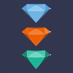 Diamond Icon set vector N3