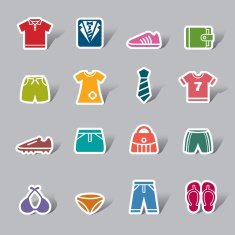 Clothing and Accessories Color Icon Label