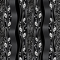Monochrome seamless pattern of abstract leaves N6