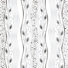 Monochrome seamless pattern of abstract leaves N7