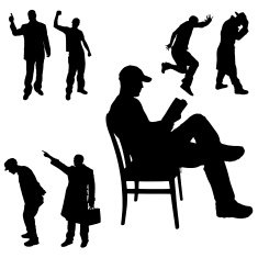 Vector Silhouette Of People N349