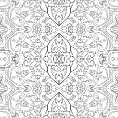 Seamless Outline Floral Pattern N19