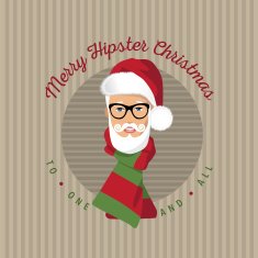 Merry Christmas Hipster Santa Claus card