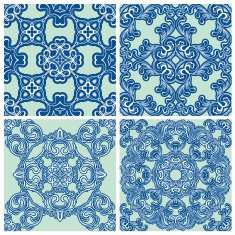 Set of squared backgrounds - ornamental seamless pattern N6