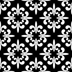Fleur de lys seamless pattern in black and white