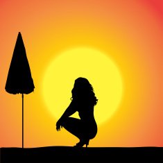 Vector silhouette of a woman N1028