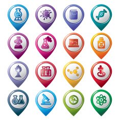Science and Chemistry Pointer Icons