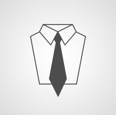 Vector tie and shirt design icon Business flat symbol concept