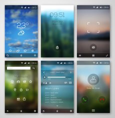 Mobile interface wallpaper design and icons