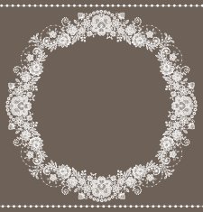 White Lace Frame Floral Pattern