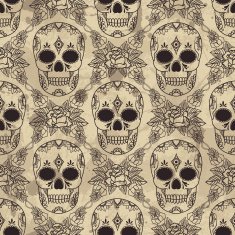 vector pattern with skulls N24