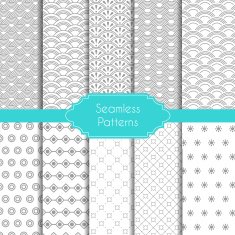 Set of geometric seamless patterns N18