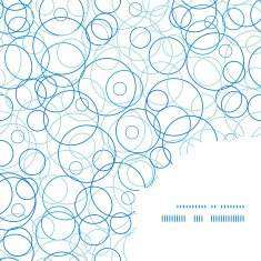 Vector abstract blue circles frame corner pattern background