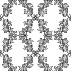 Seamless pattern with baroque ornamental floral silver elements N5