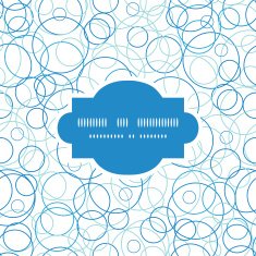 Vector abstract blue circles frame seamless pattern background