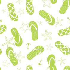 vector nautical flip flops green seamless pattern background