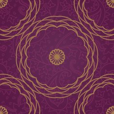 Ornamental seamless pattern with large flowers