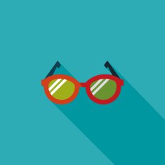 Sunglasses flat icon with long shadow N61