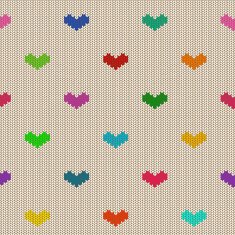 Seamless knitted pattern with hearts N2