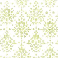 Green textile damask flower seamless pattern background