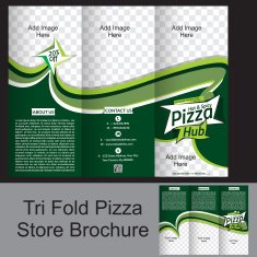 tri fold pizza store brochure N2