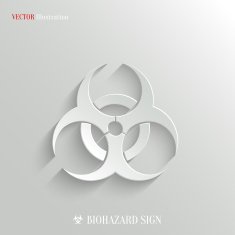 Biohazard icon - vector white app button
