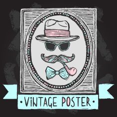 Vintage hats and glasses poster N2