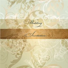 Wedding invitation card with ornament