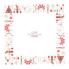 Frame of vector colorful ethnic set N3