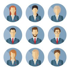 Set of vector business characters in flat design
