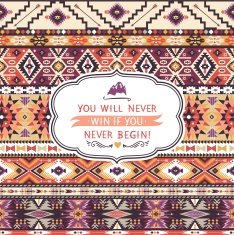 Seamless colorful pattern in tribal style N2