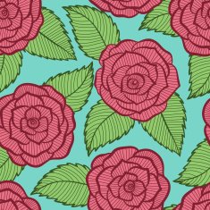 beautiful seamless pattern in roses and leaves lace N3