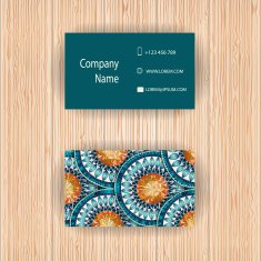 Vector business cards with "fish scale" design N2